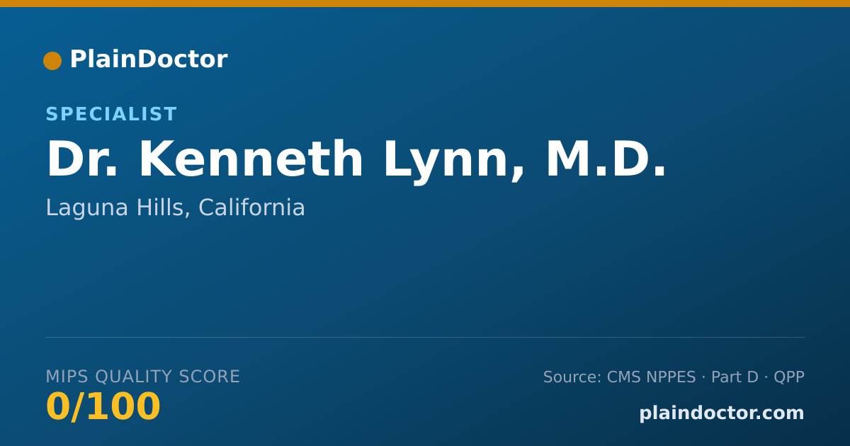 Shareable card for Kenneth Lynn, M.D. - Specialist, Laguna Hills, CA