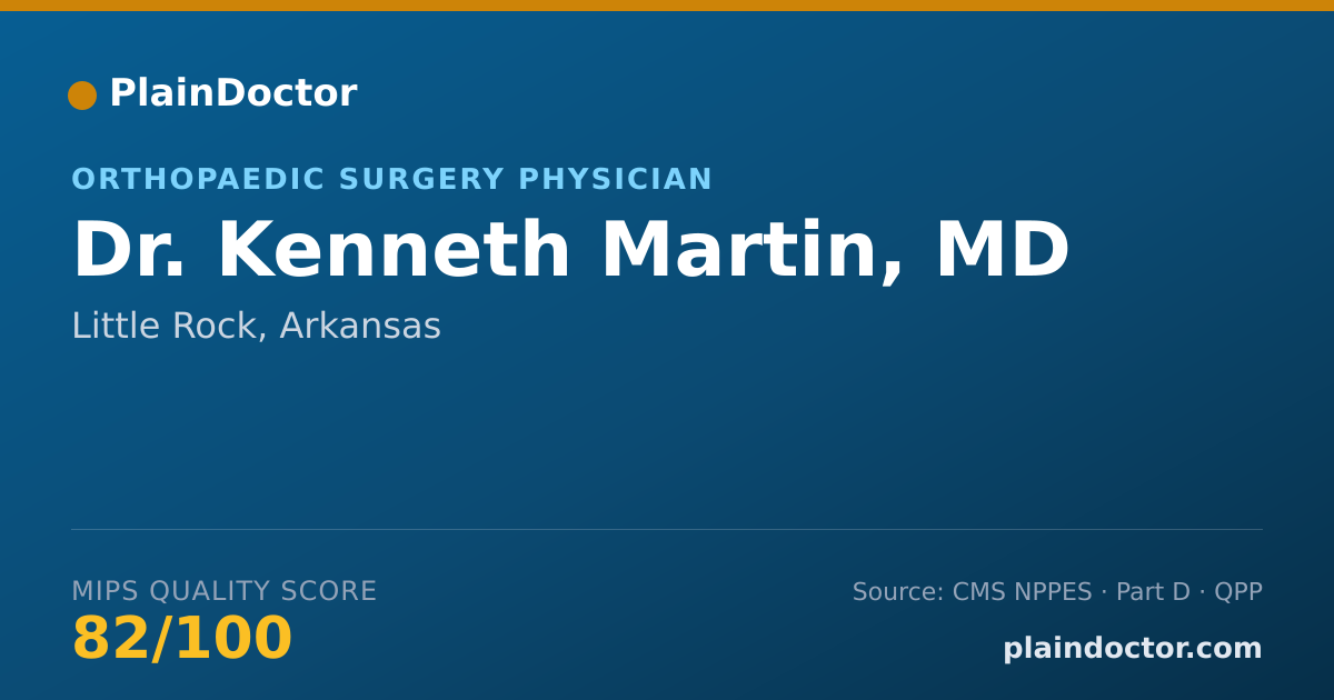 Shareable card for Kenneth Martin, MD - Adult Reconstructive Orthopaedic Surgery Physician, Little Rock, AR