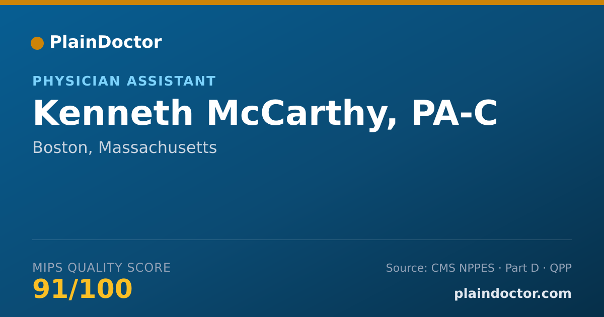Shareable card for Kenneth McCarthy, PA-C - Physician Assistant, Boston, MA