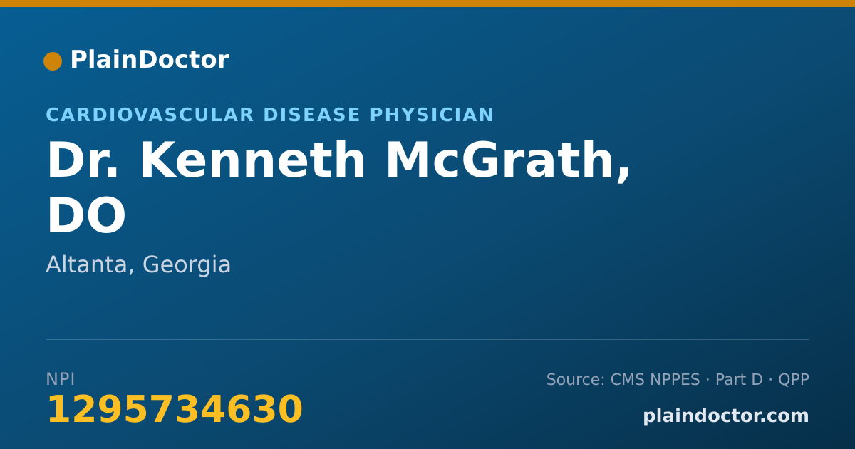 Shareable card for Kenneth McGrath, DO - Cardiovascular Disease Physician, Altanta, GA