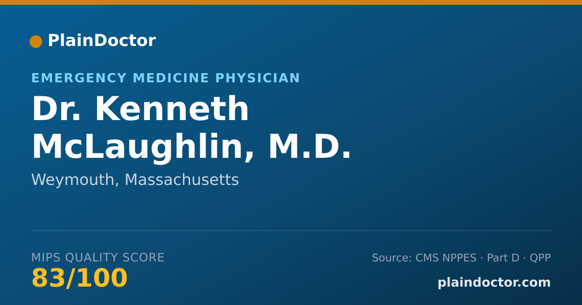 Shareable card for Kenneth McLaughlin, M.D. - Emergency Medicine Physician, Weymouth, MA