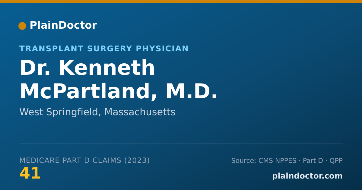 Shareable card for Kenneth McPartland, M.D. - Transplant Surgery Physician, West Springfield, MA