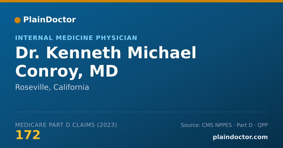 Shareable card for Kenneth Michael Conroy, MD - Internal Medicine Physician, Roseville, CA