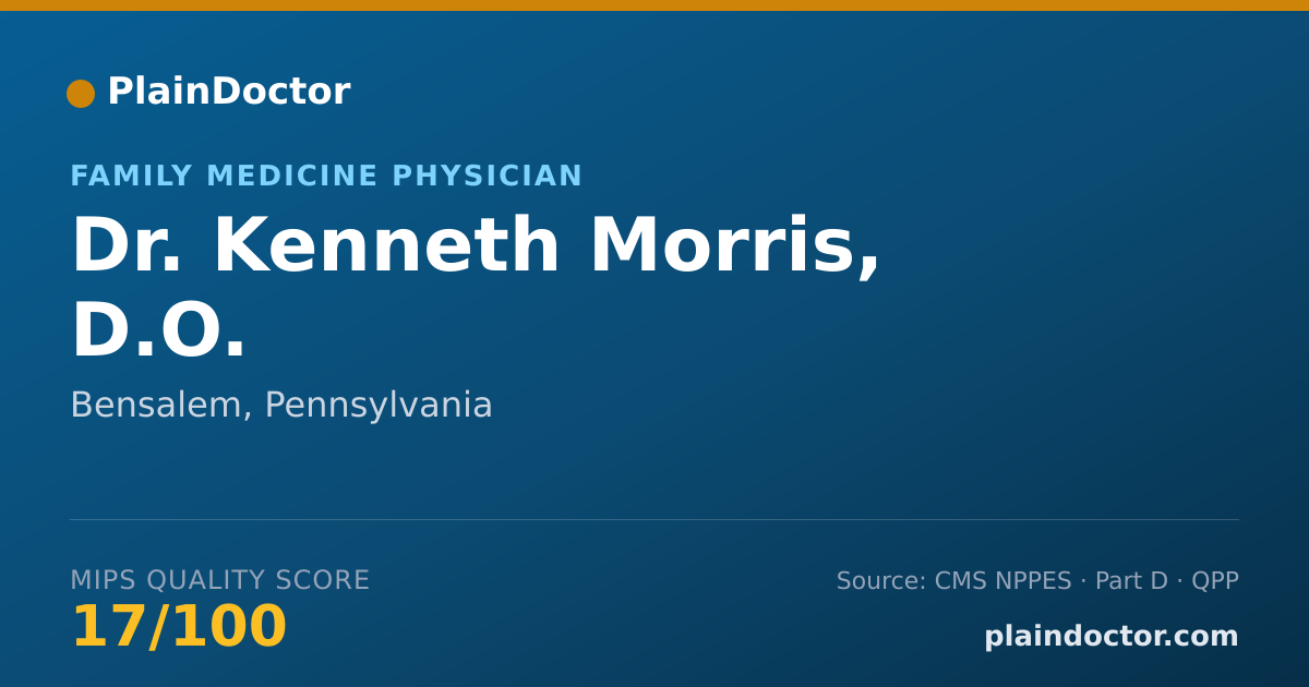 Shareable card for Kenneth Morris, D.O. - Family Medicine Physician, Bensalem, PA