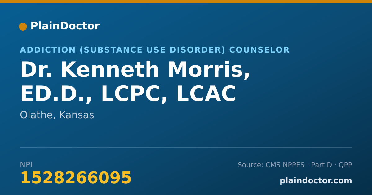 Shareable card for Kenneth Morris, ED.D., LCPC, LCAC - Addiction (Substance Use Disorder) Counselor, Olathe, KS