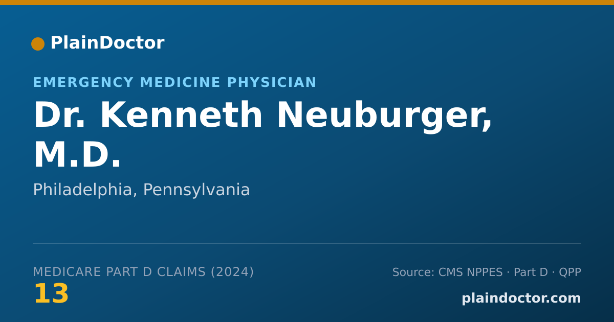 Shareable card for Kenneth Neuburger, M.D. - Emergency Medicine Physician, Philadelphia, PA