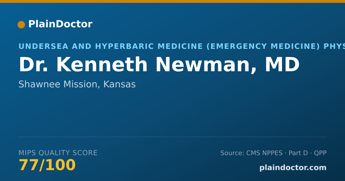 Shareable card for Kenneth Newman, MD - Undersea and Hyperbaric Medicine (Emergency Medicine) Physician, Shawnee Mission, KS