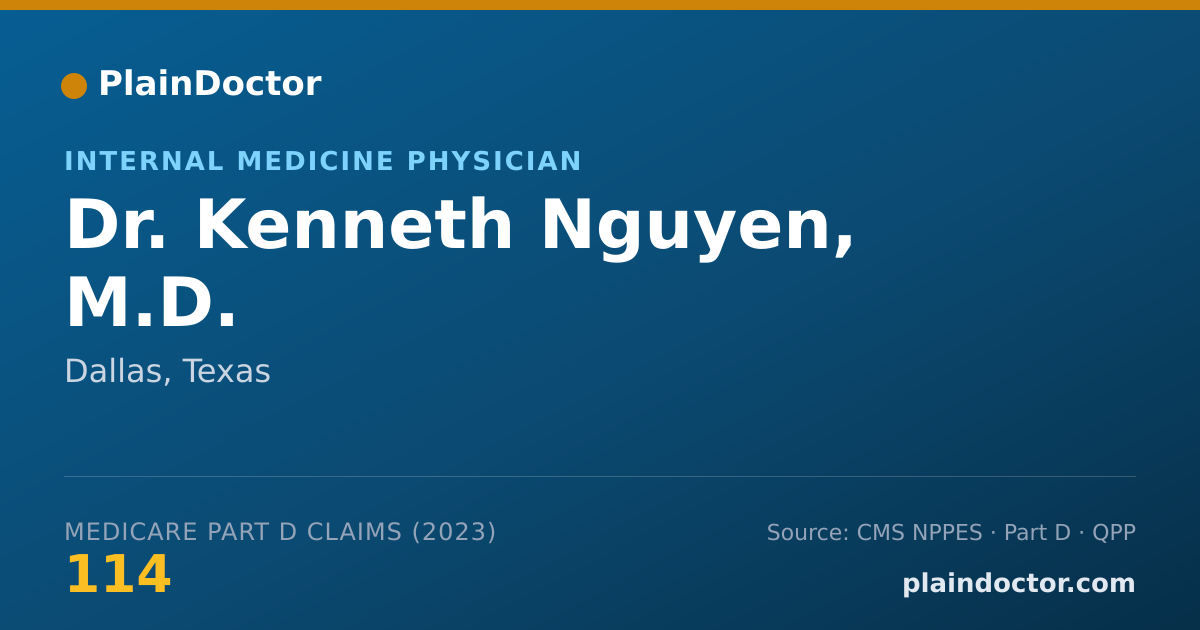Shareable card for Kenneth Nguyen, M.D. - Internal Medicine Physician, Dallas, TX