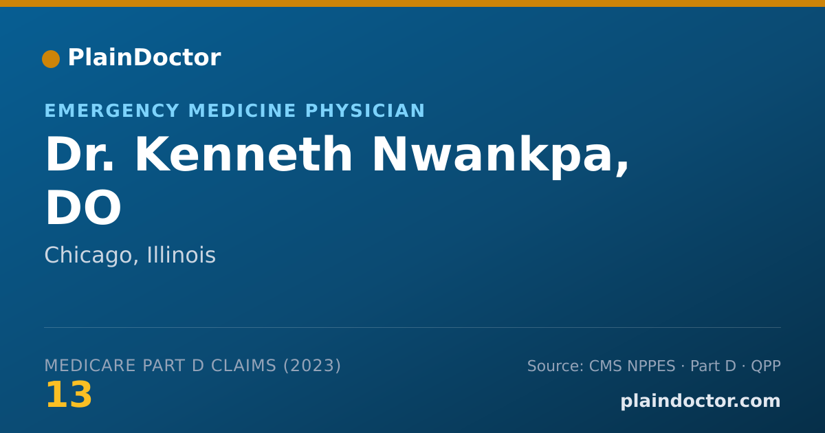 Shareable card for Kenneth Nwankpa, DO - Emergency Medicine Physician, Chicago, IL