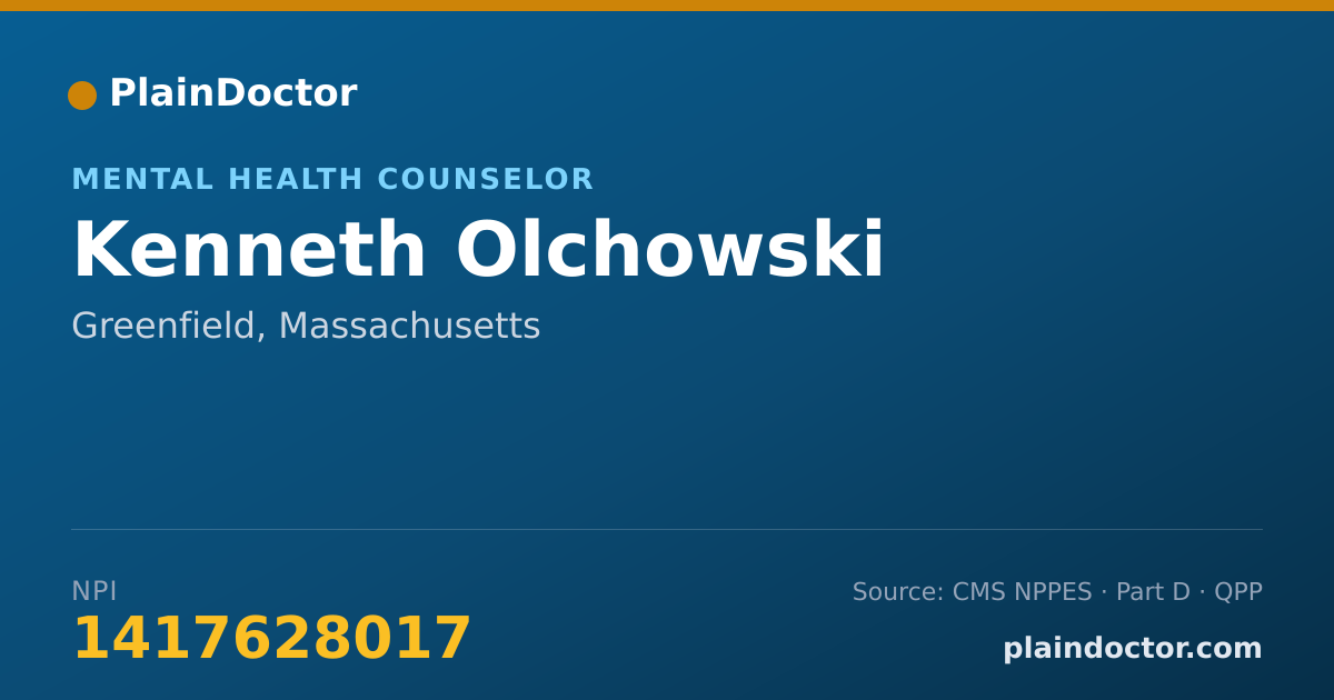 Shareable card for Kenneth Olchowski - Mental Health Counselor, Greenfield, MA