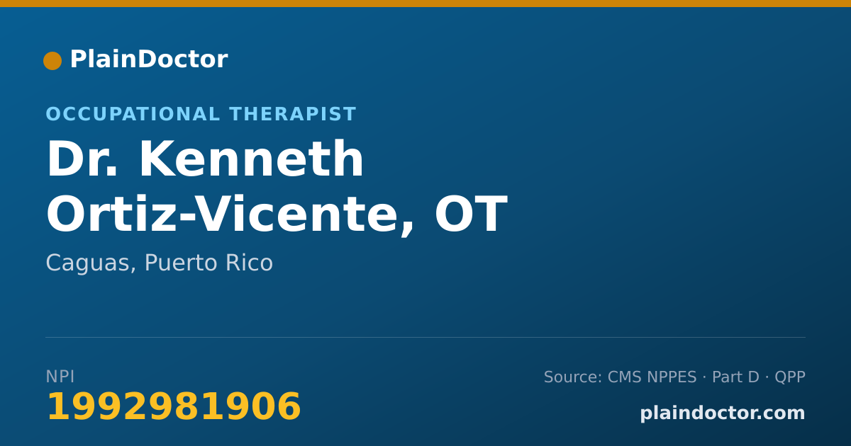 Shareable card for Kenneth Ortiz-Vicente, OT - Occupational Therapist, Caguas, PR