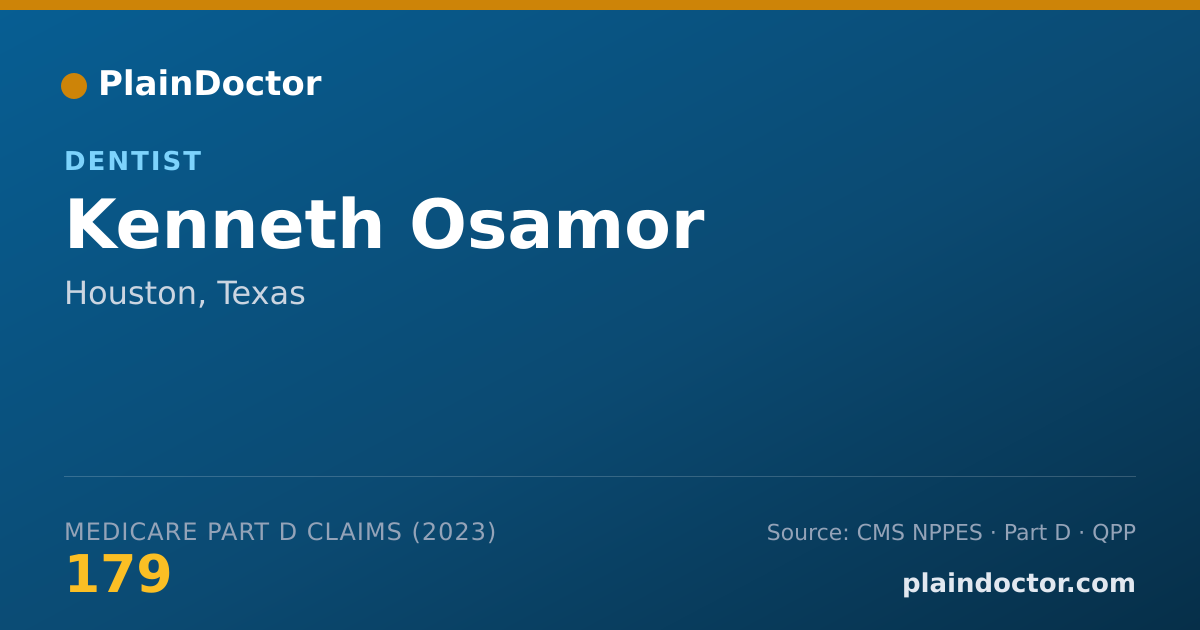 Shareable card for Kenneth Osamor - Dentist, Houston, TX
