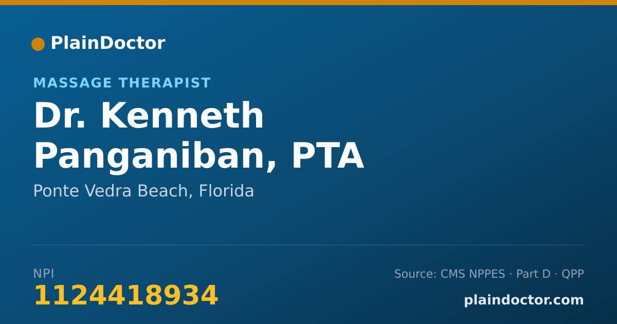 Shareable card for Kenneth Panganiban, PTA - Massage Therapist, Ponte Vedra Beach, FL