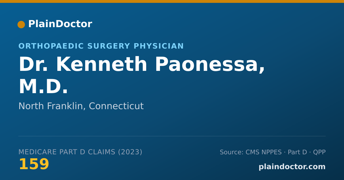 Shareable card for Kenneth Paonessa, M.D. - Orthopaedic Surgery Physician, North Franklin, CT