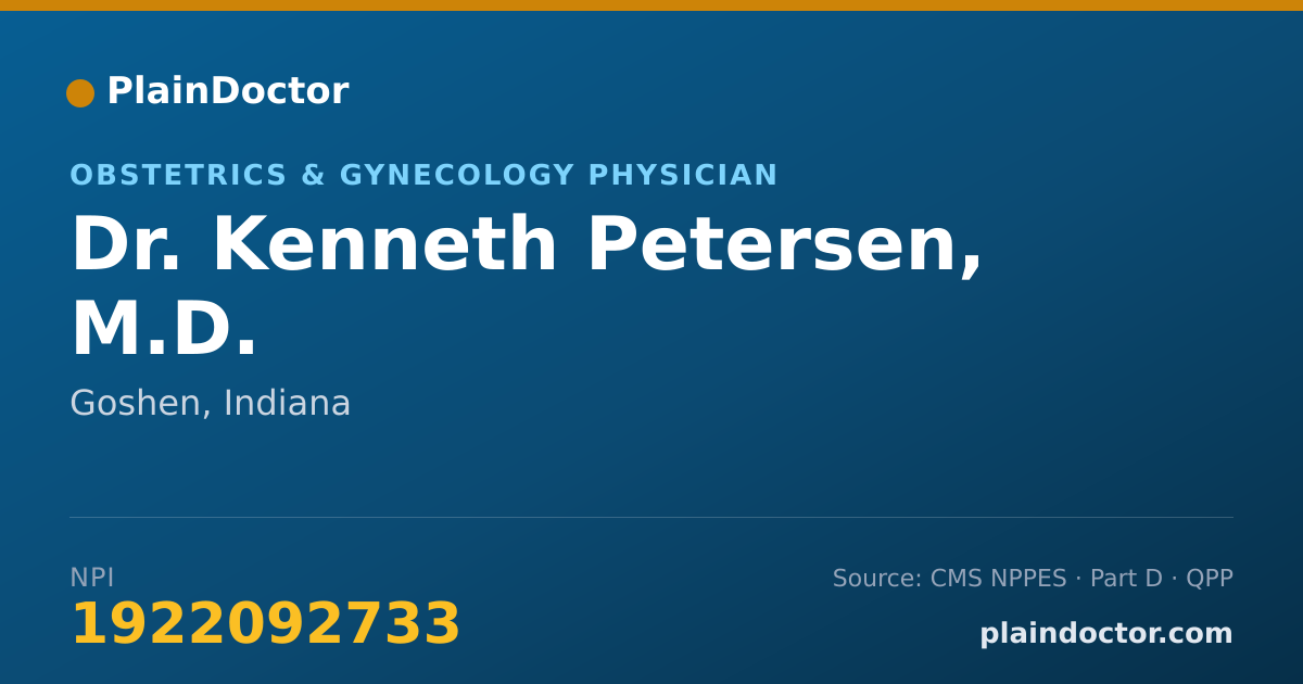 Shareable card for Kenneth Petersen, M.D. - Obstetrics & Gynecology Physician, Goshen, IN