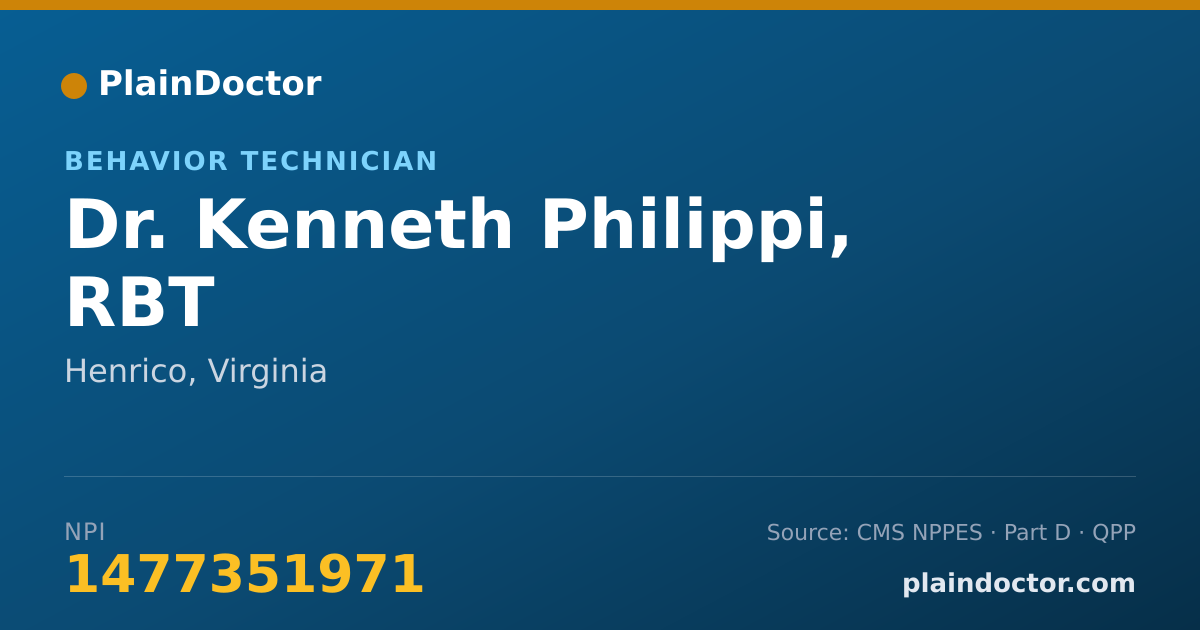 Shareable card for Kenneth Philippi, RBT - Behavior Technician, Henrico, VA