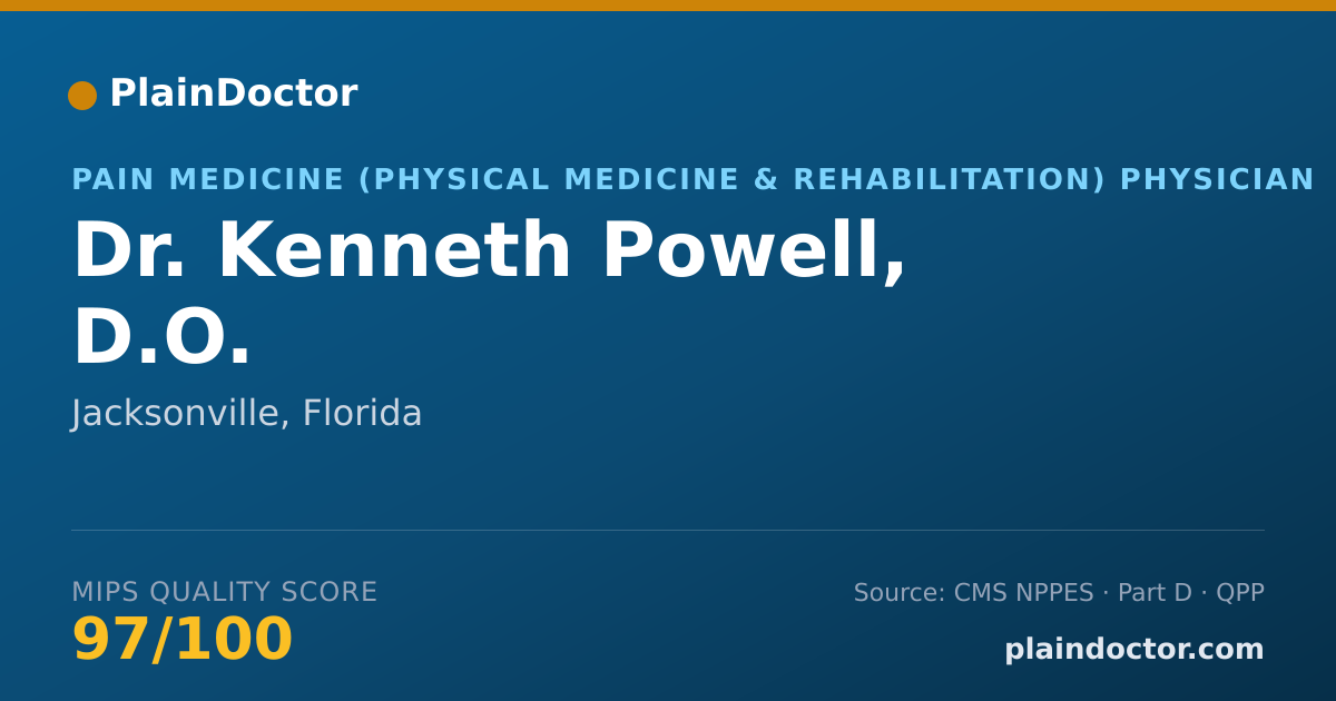 Shareable card for Kenneth Powell, D.O. - Physical Medicine & Rehabilitation Physician, Jacksonville, FL