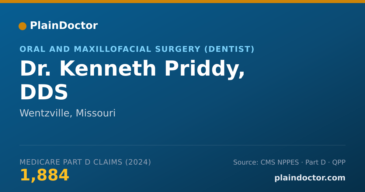 Shareable card for Kenneth Priddy, DDS - Oral and Maxillofacial Surgery (Dentist), Wentzville, MO