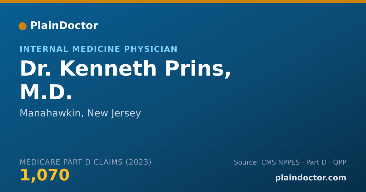 Shareable card for Kenneth Prins, M.D. - Internal Medicine Physician, Manahawkin, NJ