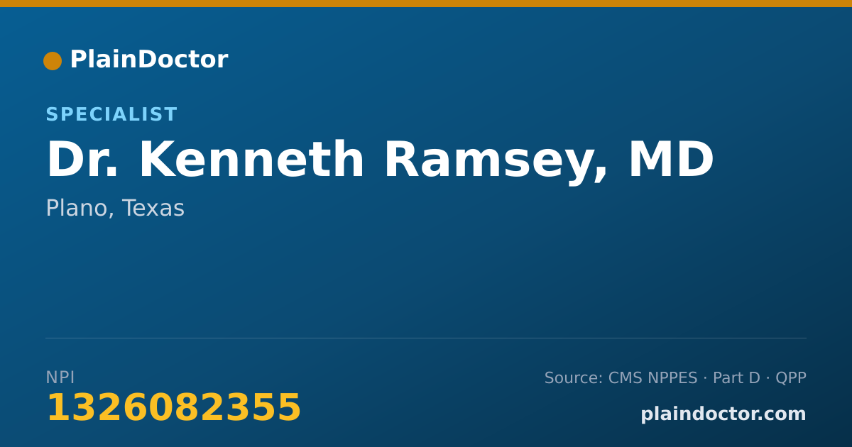Shareable card for Kenneth Ramsey, MD - Specialist, Plano, TX