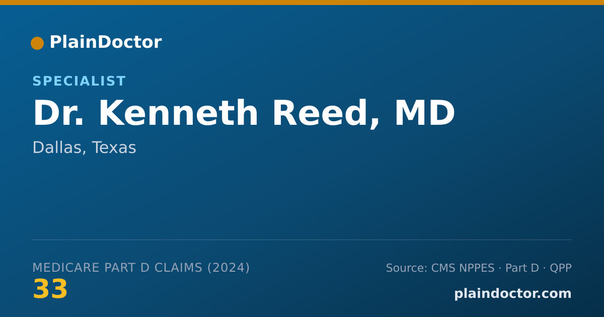 Shareable card for Kenneth Reed, MD - Specialist, Dallas, TX