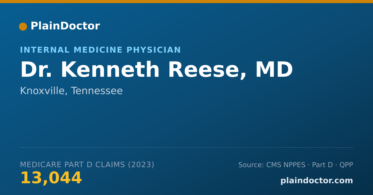 Shareable card for Kenneth Reese, MD - Internal Medicine Physician, Knoxville, TN