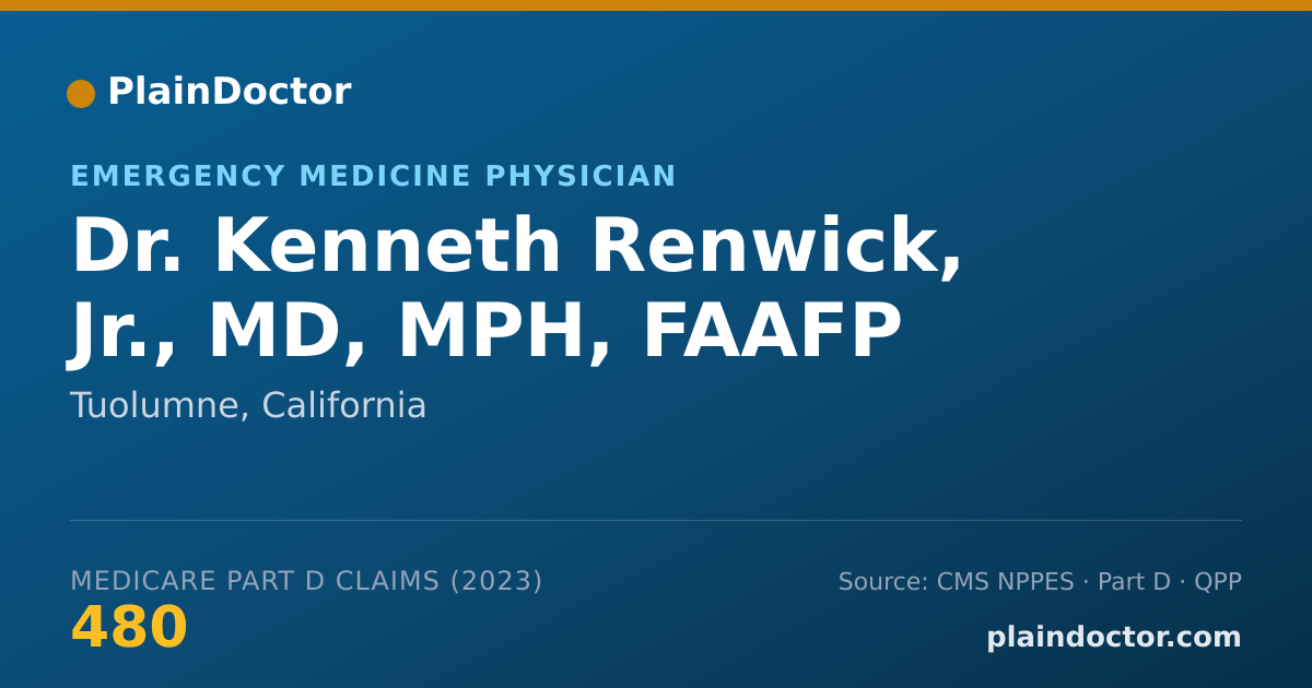 Shareable card for Kenneth Renwick, Jr., MD, MPH, FAAFP - Emergency Medicine Physician, Tuolumne, CA