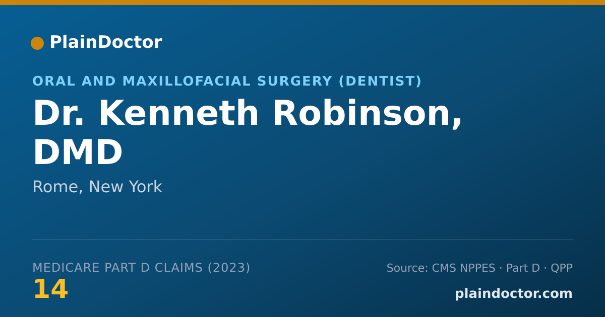 Shareable card for Kenneth Robinson, DMD - Oral and Maxillofacial Surgery (Dentist), Rome, NY