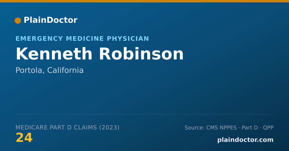 Shareable card for Kenneth Robinson - Emergency Medicine Physician, Portola, CA