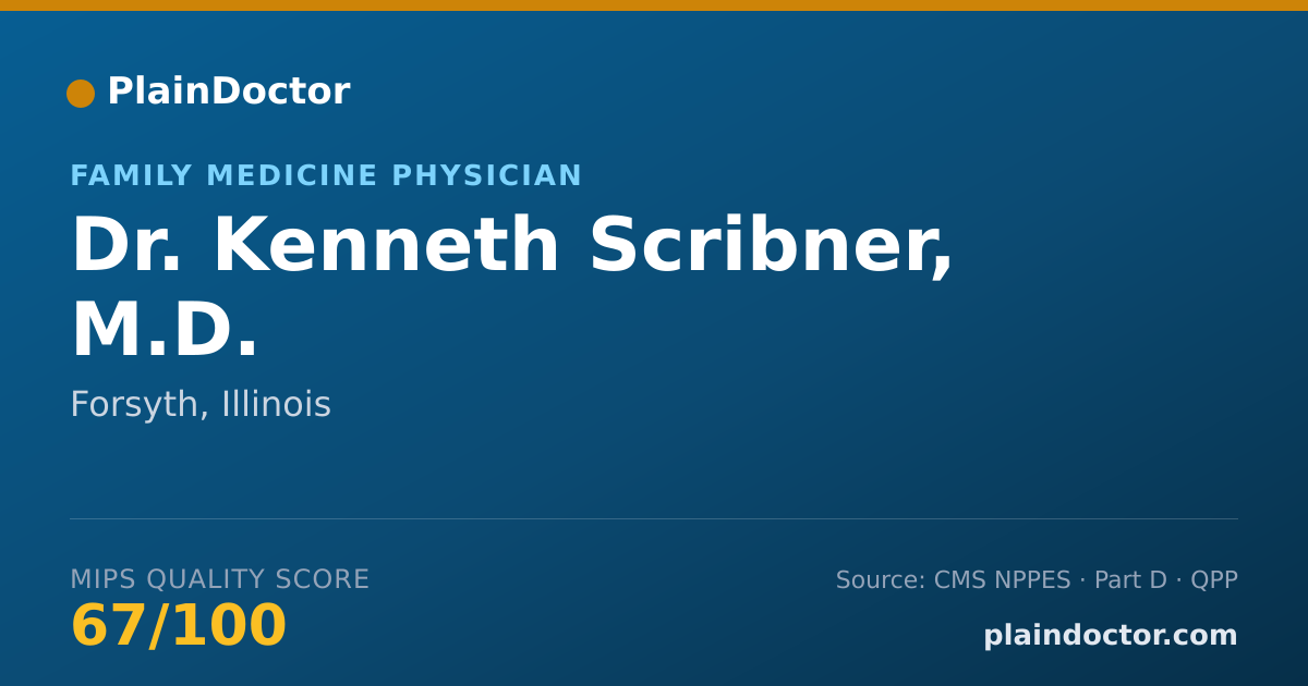 Shareable card for Kenneth Scribner, M.D. - Family Medicine Physician, Forsyth, IL