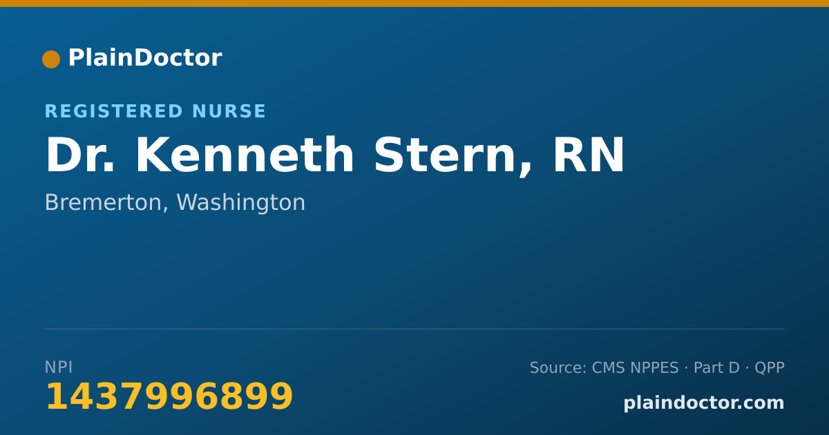 Shareable card for Kenneth Stern, RN - Registered Nurse, Bremerton, WA