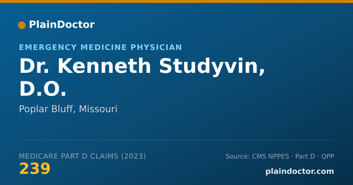 Shareable card for Kenneth Studyvin, D.O. - Emergency Medicine Physician, Poplar Bluff, MO