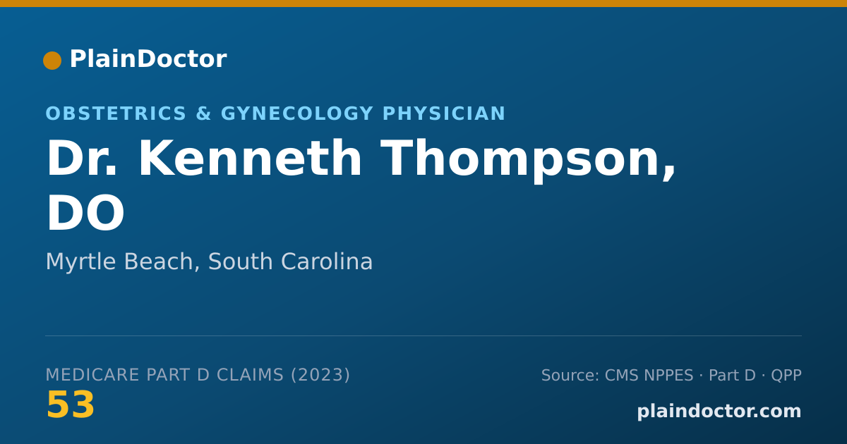 Shareable card for Kenneth Thompson, DO - Obstetrics & Gynecology Physician, Myrtle Beach, SC
