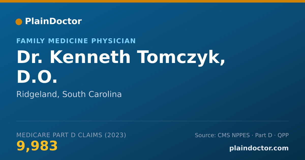 Shareable card for Kenneth Tomczyk, D.O. - Family Medicine Physician, Ridgeland, SC