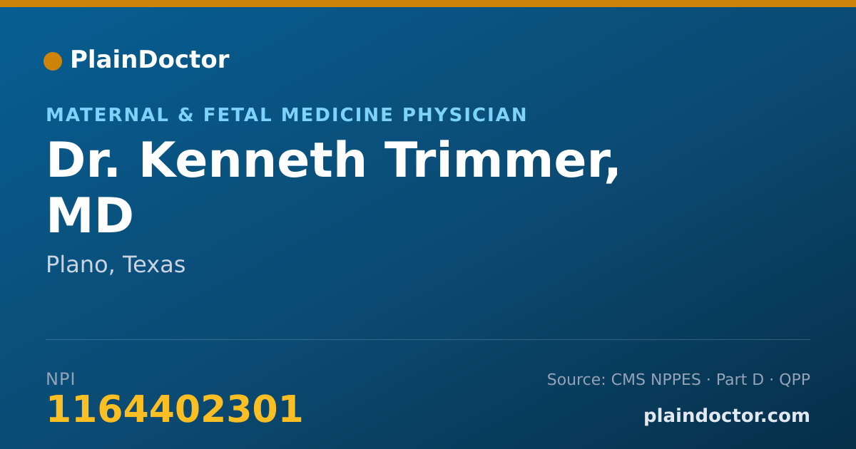 Shareable card for Kenneth Trimmer, MD - Maternal & Fetal Medicine Physician, Plano, TX