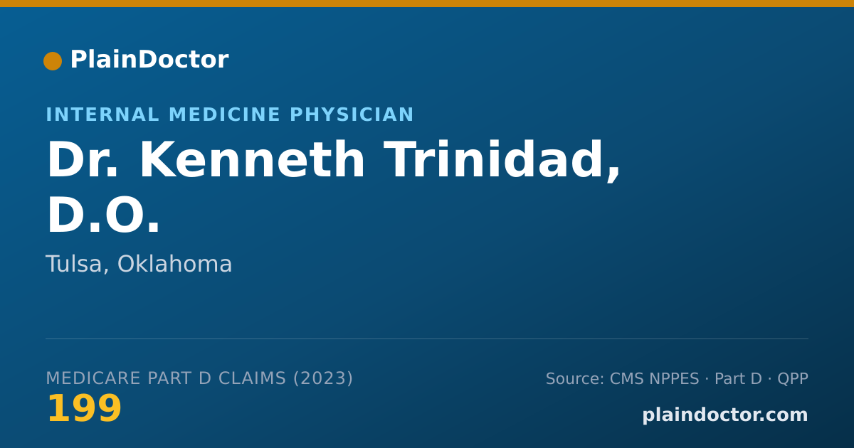 Shareable card for Kenneth Trinidad, D.O. - Internal Medicine Physician, Tulsa, OK