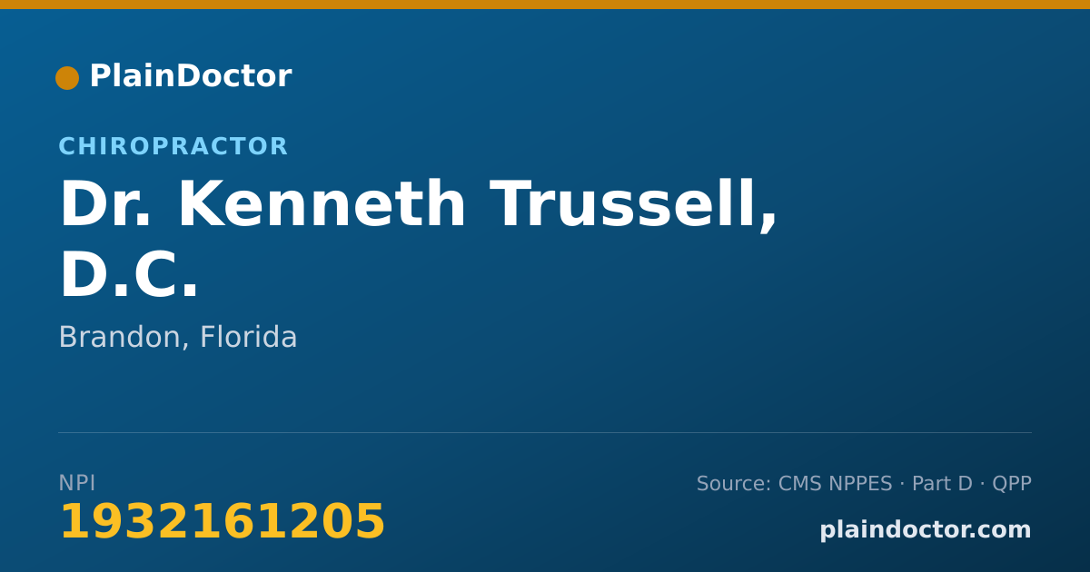 Shareable card for Kenneth Trussell, D.C. - Chiropractor, Brandon, FL