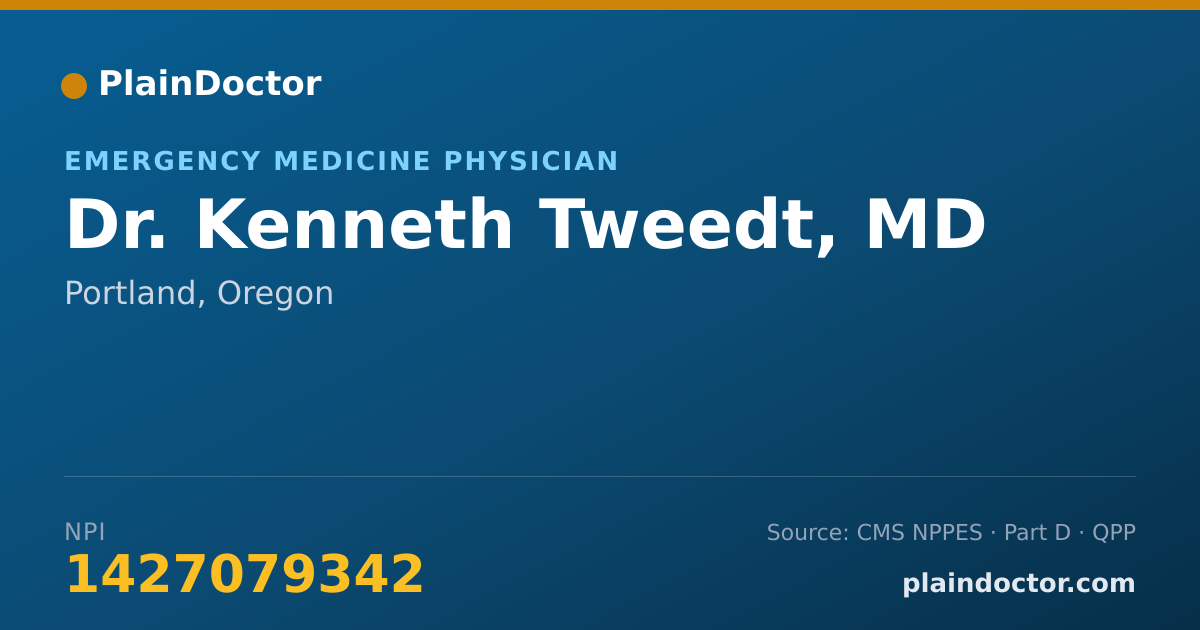 Shareable card for Kenneth Tweedt, MD - Emergency Medicine Physician, Portland, OR