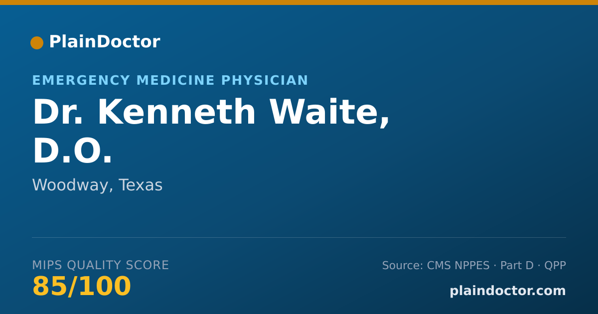 Shareable card for Kenneth Waite, D.O. - Emergency Medicine Physician, Woodway, TX