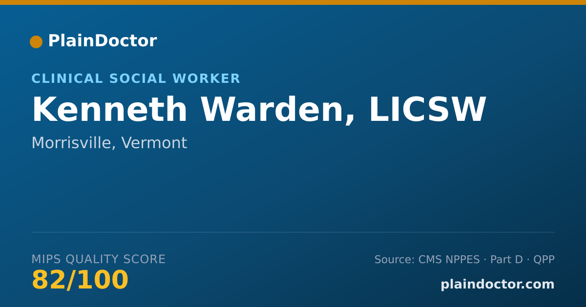 Shareable card for Kenneth Warden, LICSW - Clinical Social Worker, Morrisville, VT