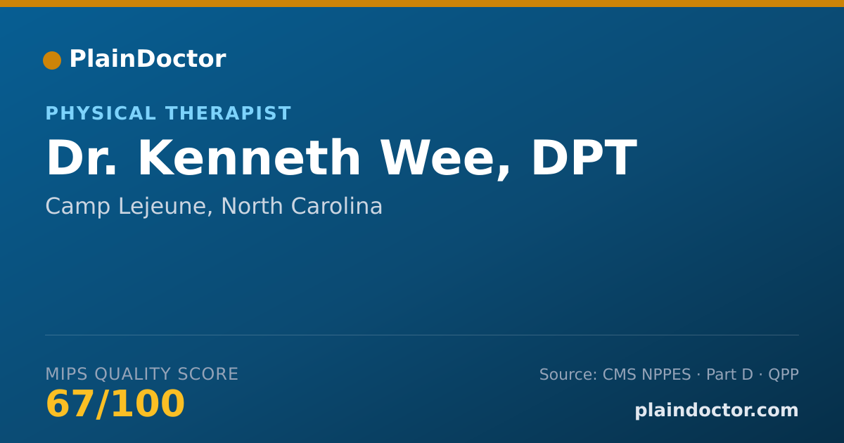 Shareable card for Kenneth Wee, DPT - Physical Therapist, Camp Lejeune, NC