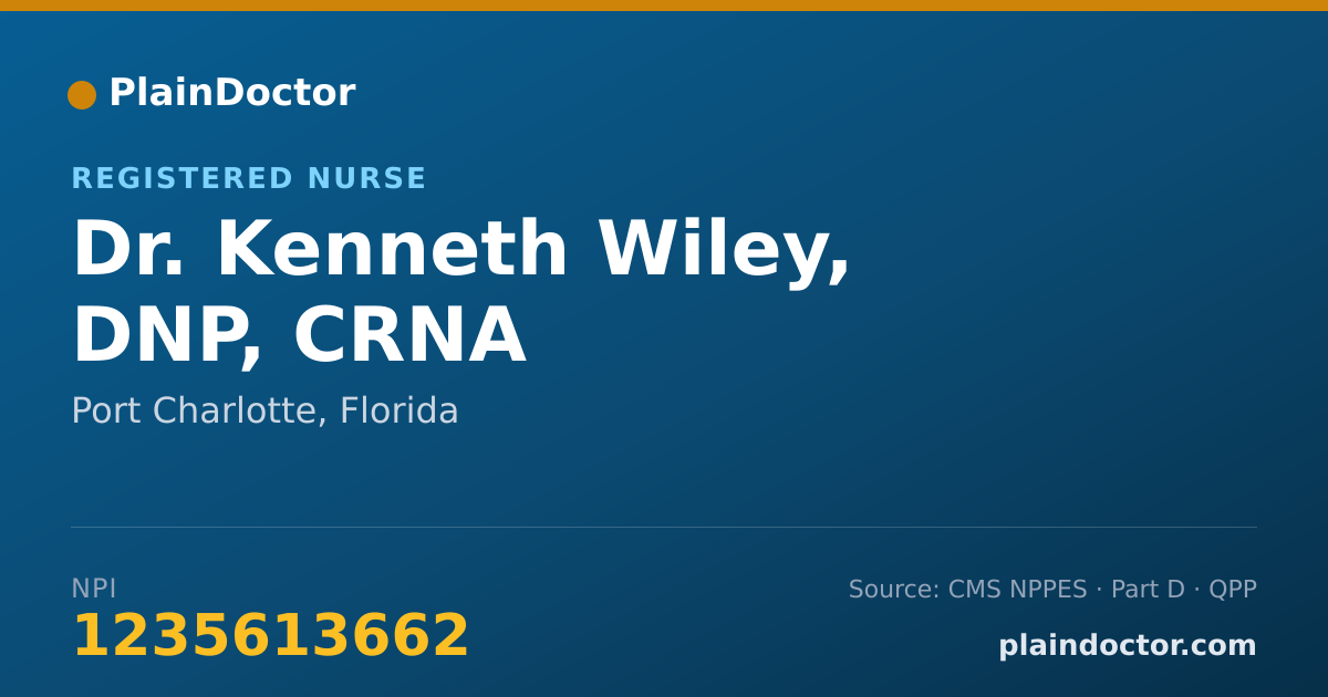 Shareable card for Kenneth Wiley, DNP, CRNA - Registered Nurse, Port Charlotte, FL