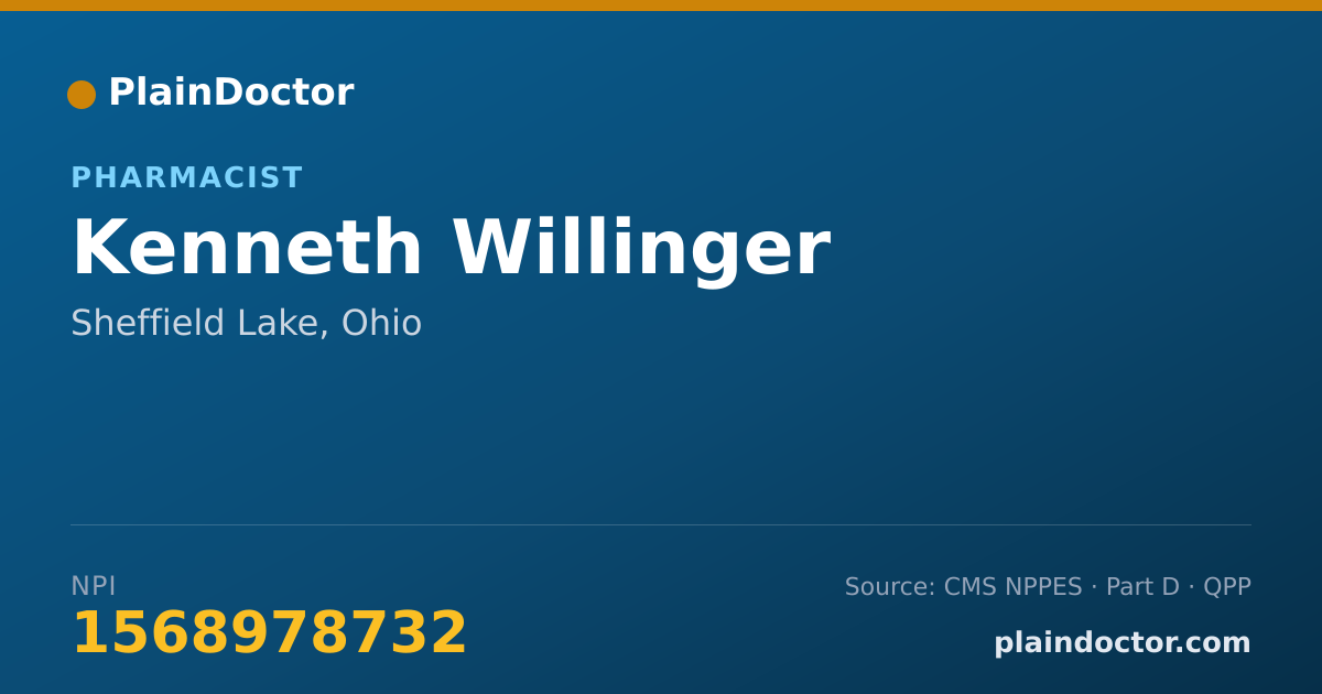 Shareable card for Kenneth Willinger - Pharmacist, Sheffield Lake, OH