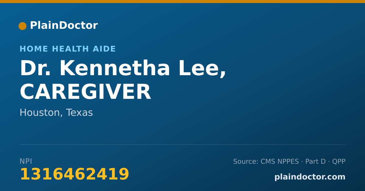 Shareable card for Kennetha Lee, CAREGIVER - Home Health Aide, Houston, TX