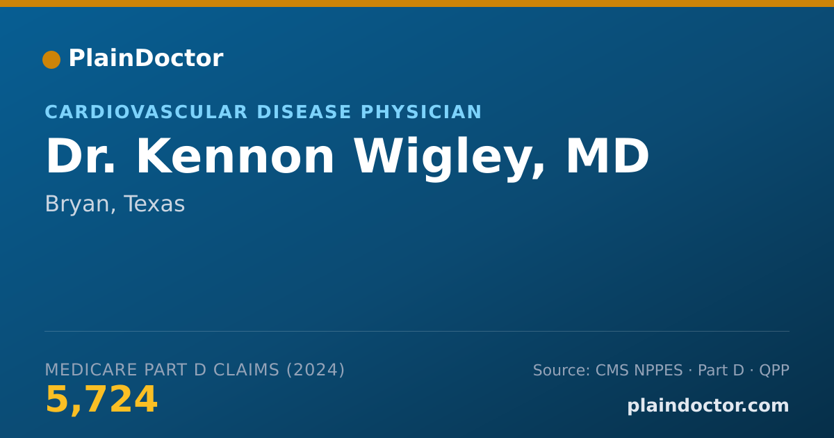 Shareable card for Kennon Wigley, MD - Cardiovascular Disease Physician, Bryan, TX