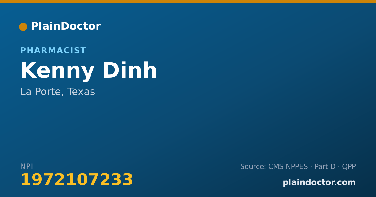 Shareable card for Kenny Dinh - Pharmacist, La Porte, TX