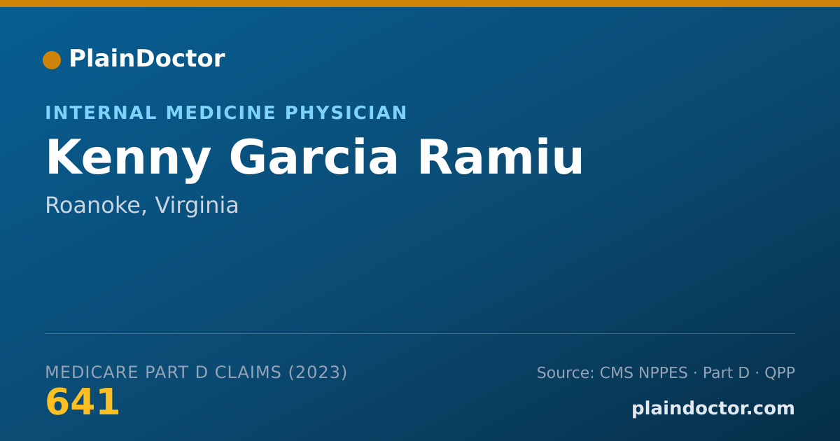 Shareable card for Kenny Garcia Ramiu - Internal Medicine Physician, Roanoke, VA