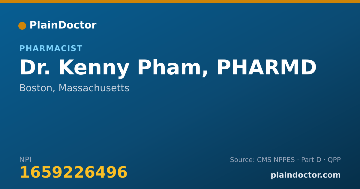 Shareable card for Kenny Pham, PHARMD - Pharmacist, Boston, MA