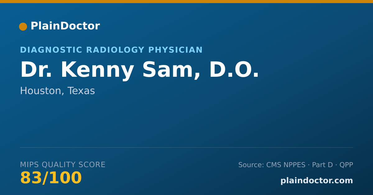 Shareable card for Kenny Sam, D.O. - Vascular & Interventional Radiology Physician, Houston, TX