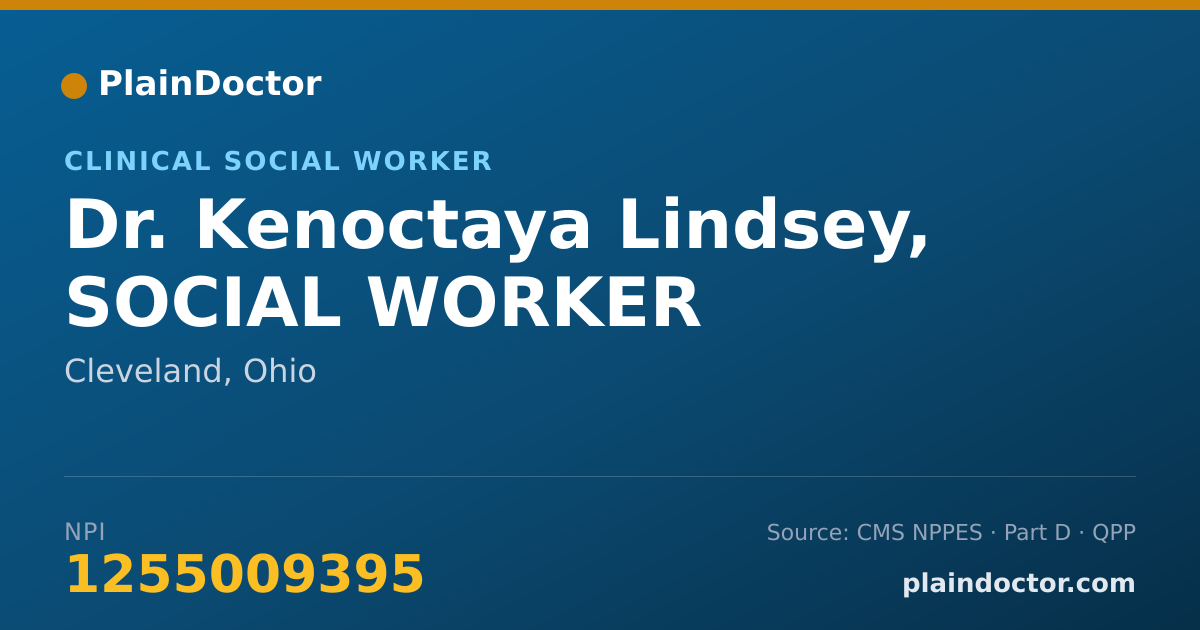 Shareable card for Kenoctaya Lindsey, SOCIAL WORKER - Clinical Social Worker, Cleveland, OH